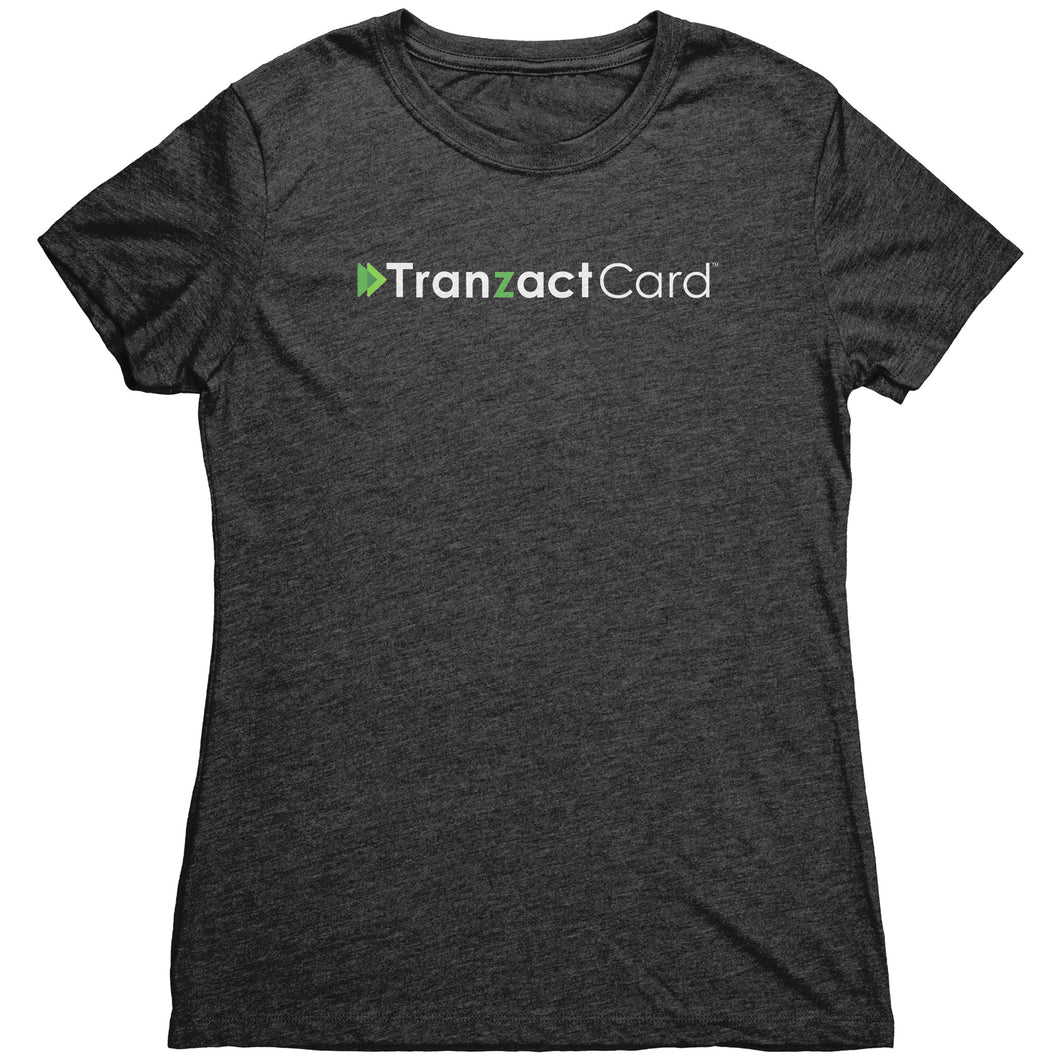 Womens Tranzact logo chest white and green