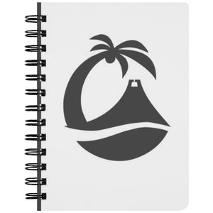 Andrew's black logo on notebook
