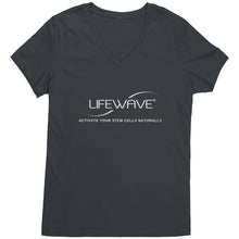 Load image into Gallery viewer, LW Team - woman&#39;s V-neck (District) - front and back