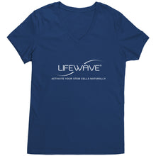 Load image into Gallery viewer, LW Team - woman&#39;s V-neck (District) - front and back