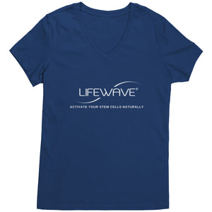LW Team - woman's V-neck (District) - front and back