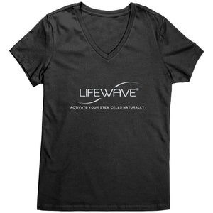 LW Team - woman's V-neck (District) - front and back