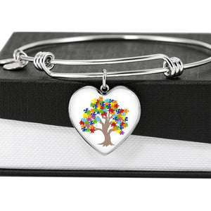 Autism Tree Heart Charm and Bangle