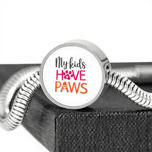 My Kids Have Paws Elegant Bracelet with Charm or Charm Only