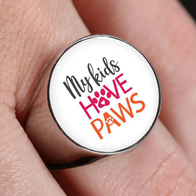 My Kids Have Paws Signet Ring