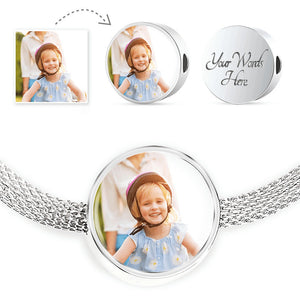 Luxury Surgical Steel Bracelet with Personalized Charms