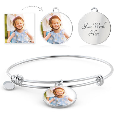 Luxury Personalized Round Charm and Bangle