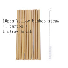 Load image into Gallery viewer, 10pcs/set Bamboo Drinking Straws Reusable