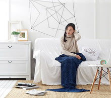 Load image into Gallery viewer, Soft Knitted Mermaid Handmade Tail Crochet Blanket