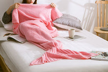 Load image into Gallery viewer, Soft Knitted Mermaid Handmade Tail Crochet Blanket