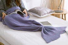 Load image into Gallery viewer, Soft Knitted Mermaid Handmade Tail Crochet Blanket