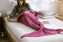 Load image into Gallery viewer, Soft Knitted Mermaid Handmade Tail Crochet Blanket