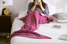 Load image into Gallery viewer, Soft Knitted Mermaid Handmade Tail Crochet Blanket