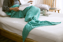 Load image into Gallery viewer, Soft Knitted Mermaid Handmade Tail Crochet Blanket