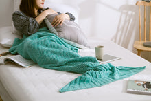 Load image into Gallery viewer, Soft Knitted Mermaid Handmade Tail Crochet Blanket