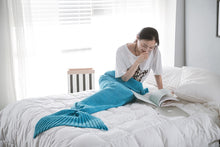 Load image into Gallery viewer, Soft Knitted Mermaid Handmade Tail Crochet Blanket