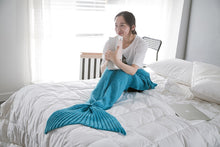 Load image into Gallery viewer, Soft Knitted Mermaid Handmade Tail Crochet Blanket