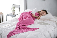 Load image into Gallery viewer, Soft Knitted Mermaid Handmade Tail Crochet Blanket