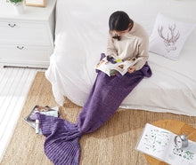 Load image into Gallery viewer, Soft Knitted Mermaid Handmade Tail Crochet Blanket