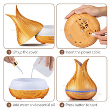 Load image into Gallery viewer, KBAYBO 400ml Ultrasonic Essential Oil Diffuser