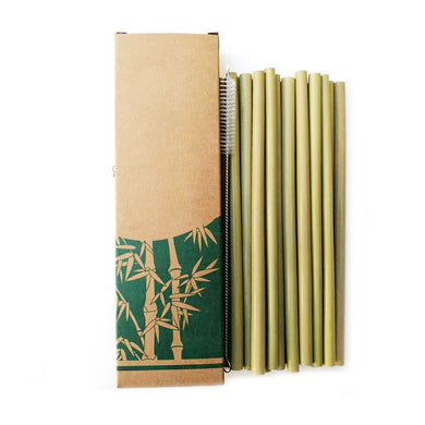 10pcs/set Bamboo Drinking Straws Reusable