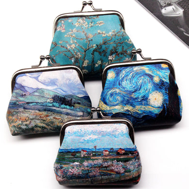 Vintage Women Art Printed coin Purses