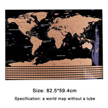 Load image into Gallery viewer, Black World Travel Map Scratch Off Map with Flags - LARGE