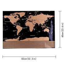Load image into Gallery viewer, Black World Travel Map Scratch Off Map with Flags - LARGE