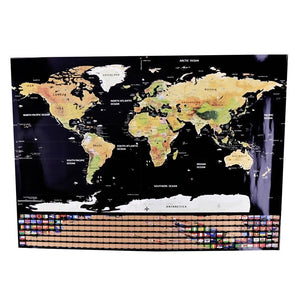 Black World Travel Map Scratch Off Map with Flags - LARGE