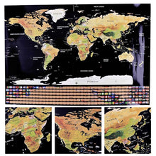 Load image into Gallery viewer, Black World Travel Map Scratch Off Map with Flags - LARGE