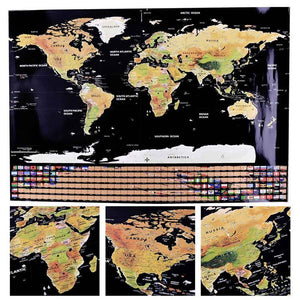 Black World Travel Map Scratch Off Map with Flags - LARGE