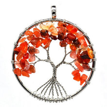 Load image into Gallery viewer, 7 Chakra Natural Stone Tree of Life Pendant or Keychain