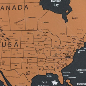Black World Travel Map Scratch Off Map with Flags - Small