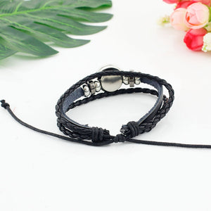 Cat Charm Leather Bracelet