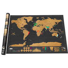 Load image into Gallery viewer, Black World Travel Map Scratch Off Map- small