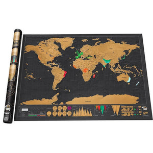 Black World Travel Map Scratch Off Map- small
