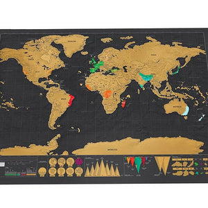 Black World Travel Map Scratch Off Map- small