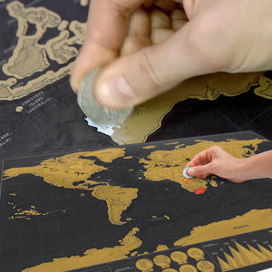 Black World Travel Map Scratch Off Map- small