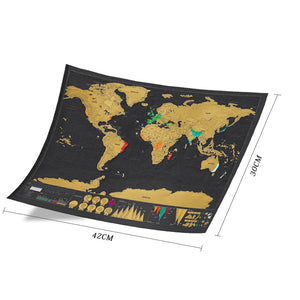 Black World Travel Map Scratch Off Map- small