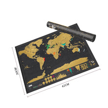 Load image into Gallery viewer, Black World Travel Map Scratch Off Map- small
