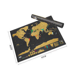 Black World Travel Map Scratch Off Map- small