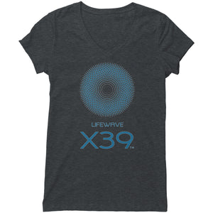 womens V-neck (Bella) - X39 front logo only
