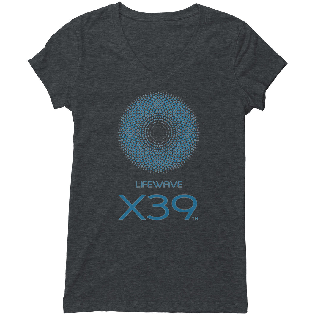 womens V-neck (Bella) - X39 front logo only