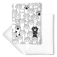 Load image into Gallery viewer, Kitty Paws Greeting Card Set (Folded)